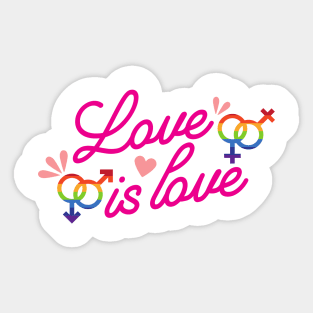 love is love lgbt gay pride Sticker